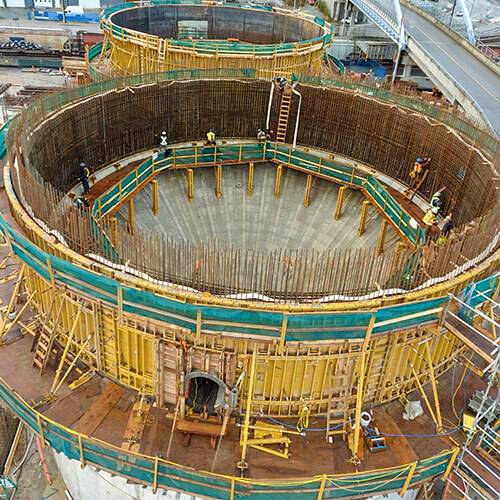 Formwork for Round Concrete Walls | Wastewater Treatment Plant