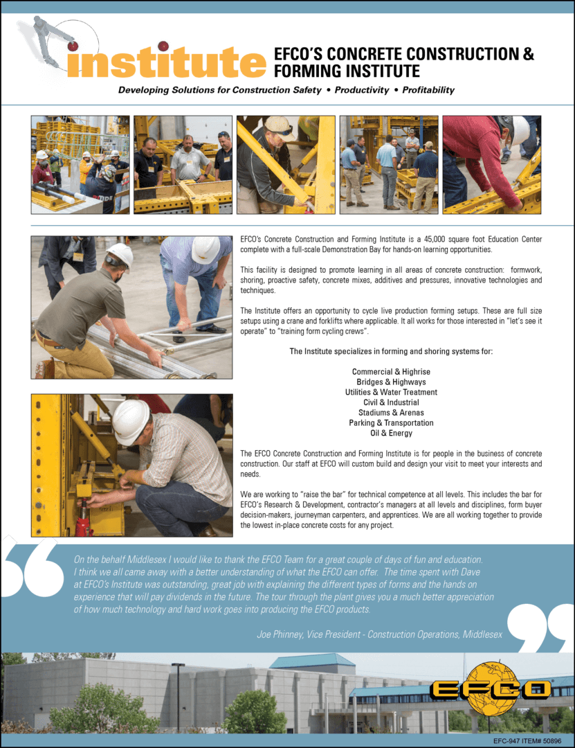 EFCO Concrete Construction & Forming Institute EFCO Forms