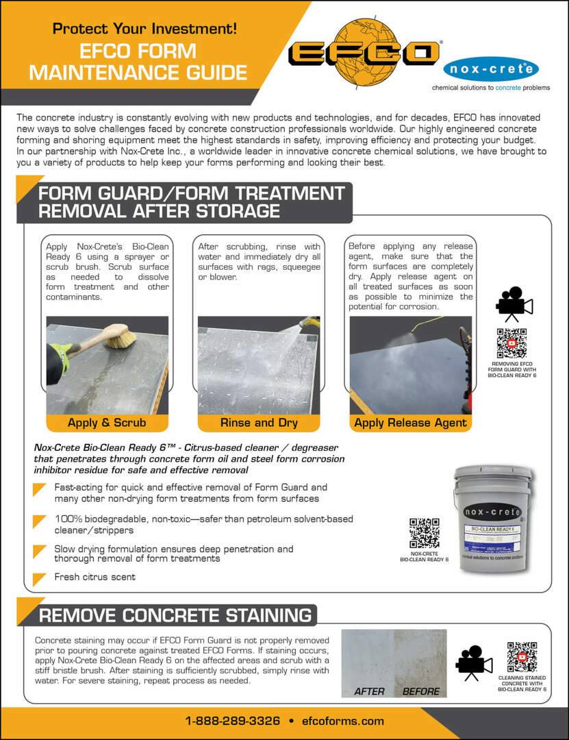 EFCO Formwork Maintenance Guide Image of flyer EFCO Forms