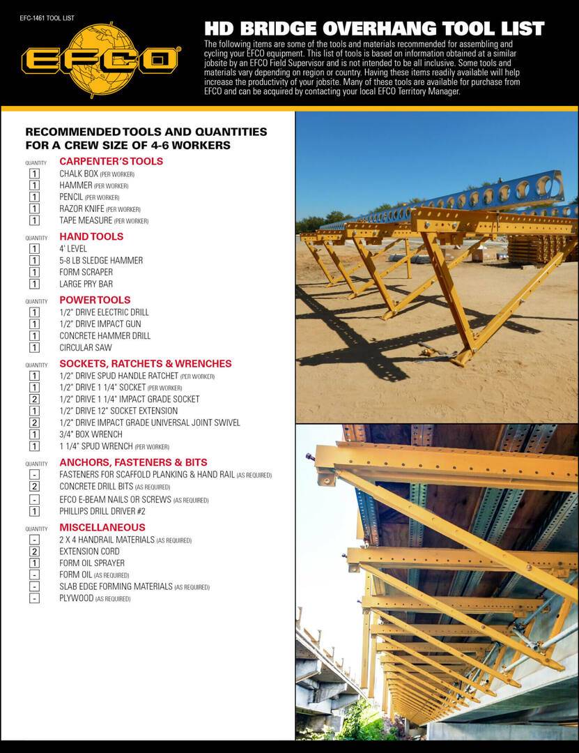 HD BRIDGE OVERHANG BRACKETS EFCO Forms