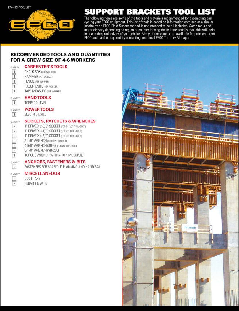SUPPORT BRACKET EFCO Forms